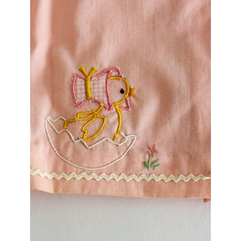 Vintage WASH & WEAR Two Piece Pink Embroidered Outfit Toddler Girl Size Medium